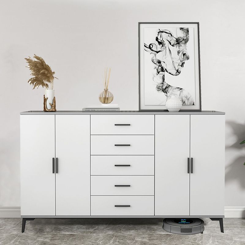 Gabinete de acento de madera moderno con gabinete de almacenamiento de piernas rectas negras