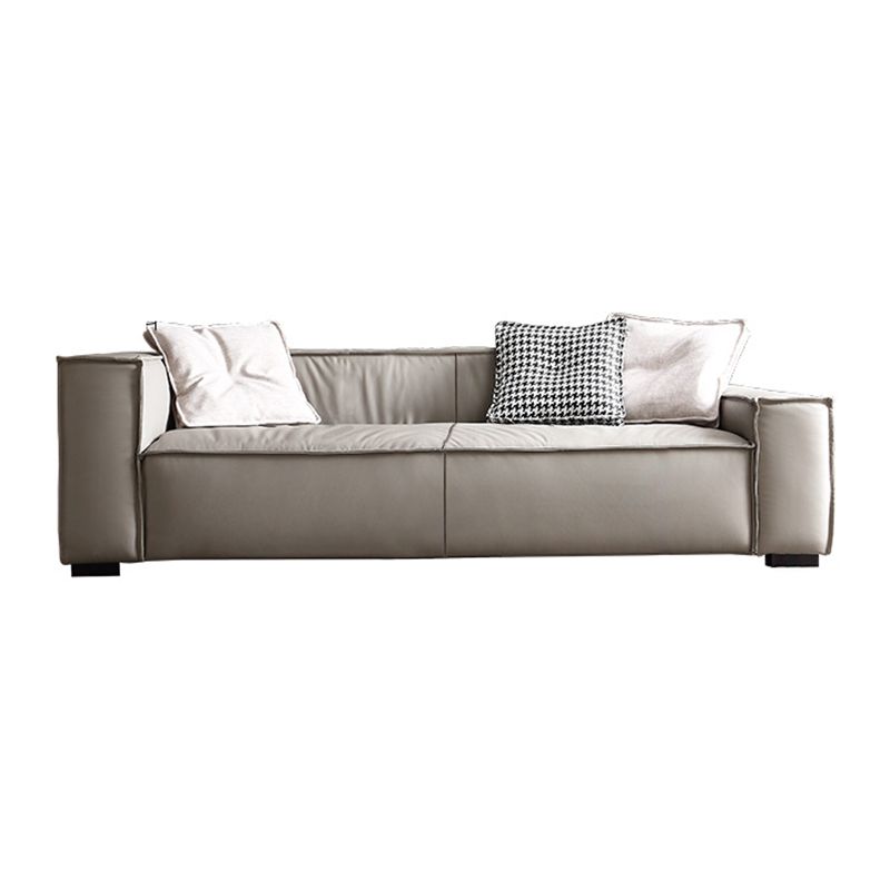 25.59" H Square Arm Modern Sofa with Tight Back Brown Sofa for Living Room Clearhalo 'furn' 'furn_sofas' 'Furniture' 'furniture_sofas' 'kitchen' 'kitchen_sofas' 'Living Room Furniture' 'Sofa' 'sofas' 1200x1200_4d8bc5c1-8bda-4fa8-a51e-cfd36d0b143d