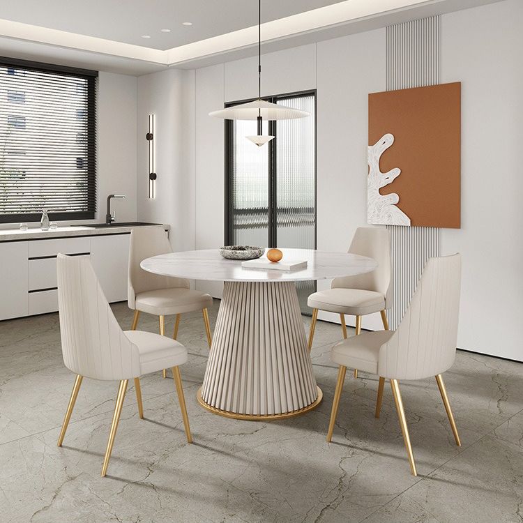 Round Sintered Stone Dining Table Traditional Luxury Dining Table for Home Clearhalo ' dining_table' 'Dining Tables & Seating' 'Dining Tables' 'furn' 'furn_dining_table' 'Furniture' 'furniture_dining_table' 'Kitchen & Dining Furniture' 'kitchen&dining_furn' 'kitchen' 'kitchen_dining_table' 1200x1200_4d8be78f-5e74-4d0e-a9ea-bb1fe8e223d5