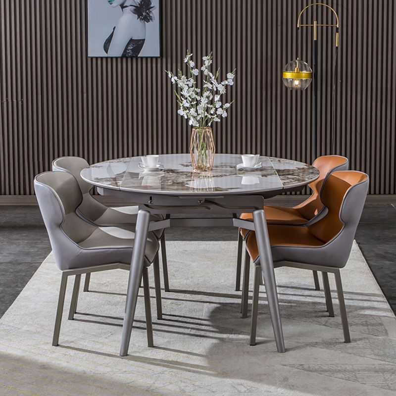Table à manger extensible table de cuisine en pierre ronde moderne