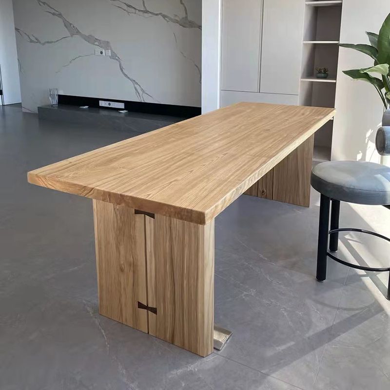 Modern Solid Wood Table for Restaurant Rectangle Table with Double Pedestal Clearhalo ' dining_table' 'Dining Tables & Seating' 'Dining Tables' 'furn' 'furn_dining_table' 'Furniture' 'furniture_dining_table' 'Kitchen & Dining Furniture' 'kitchen&dining_furn' 'kitchen' 'kitchen_dining_table' 1200x1200_4d8c16c7-9277-4638-88af-cecec2f289fe
