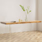 Modern Style Dining Table Solid Wood Rectangle Table with Acrylic Base