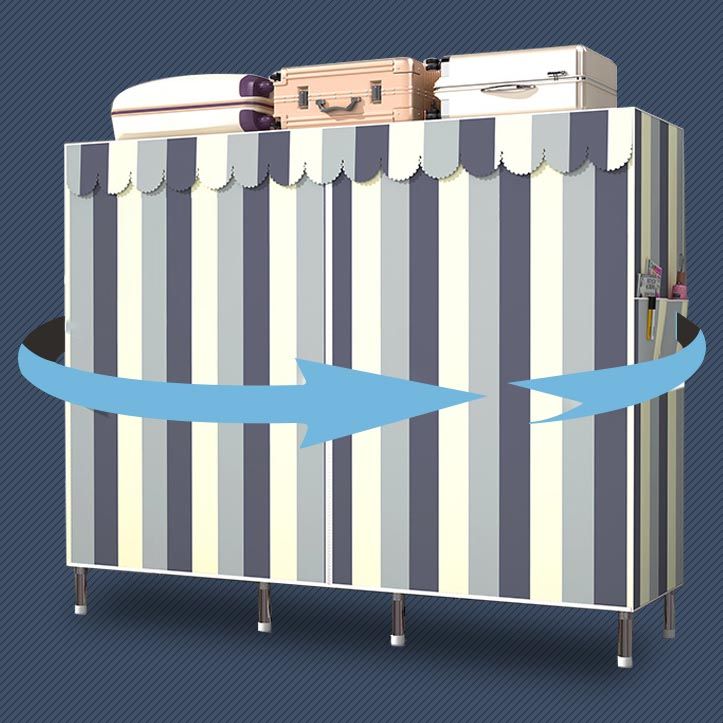 Asta di stoffa a 3 livelli di guardaroba in metallo moderno incluso l'armadio del guardaroba