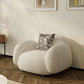 Contemporary 29.52" H White Wool Square Arm Sofa for Living Room