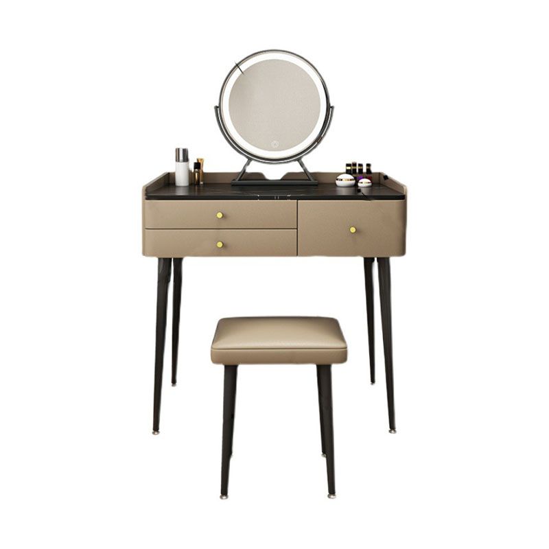 Consejo de tocador de madera contemporáneo Conjunto de tocador de maquillaje de pizarra