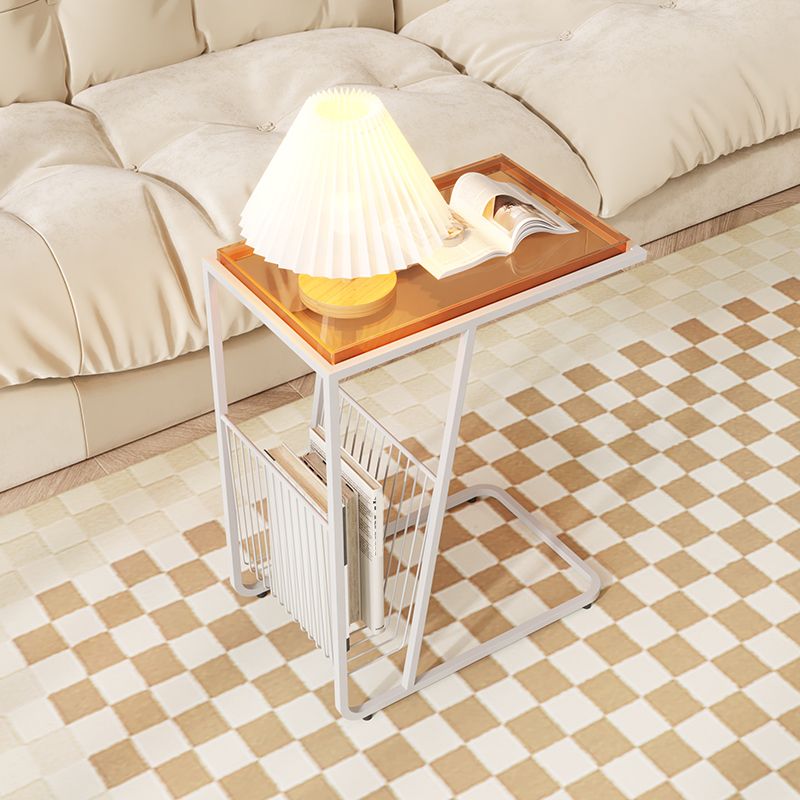 Mesa de acrílico y metal moderno de almacenamiento abierta Gabinete para dormitorio para dormitorio