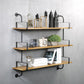 Metal and Wooden Shelf Bookcase Floating Open Wall Mounted Book Shelf for Study Room Clearhalo 'Bookcases' 'furn' 'furn_bookcases' 'Furniture' 'Office Furniture' 1200x1200_4d94d785-c5b7-4d53-8a66-3827323d845a