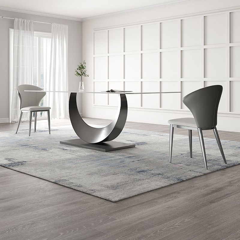 Mesa de cena industrial Rectángulo de piedra Mesa de comedor para comedor