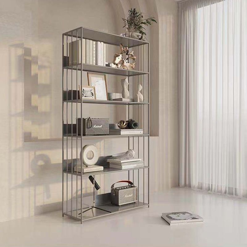 Modern Open Storage Bookcase 12" W Iron Frame Bookshelf with Shelves Clearhalo 'Bookcases' 'furn' 'furn_bookcases' 'Furniture' 'Office Furniture' 1200x1200_4d961c9b-f3fb-474b-851f-068b919f2837
