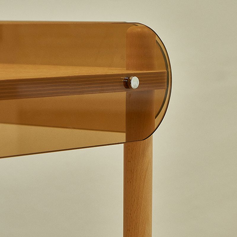 Modern Side Table Glass Top with Storage Rectangular Double Tier Accent Side Table Clearhalo 'Coffee & Accent Tables' 'End & Side Tables' 'end_side_tables' 'furn' 'furn_end_side_tables' 'Furniture' 'Living Room Furniture' 1200x1200_4d96f75f-1f1d-43ed-aec1-baf6d6a333c2