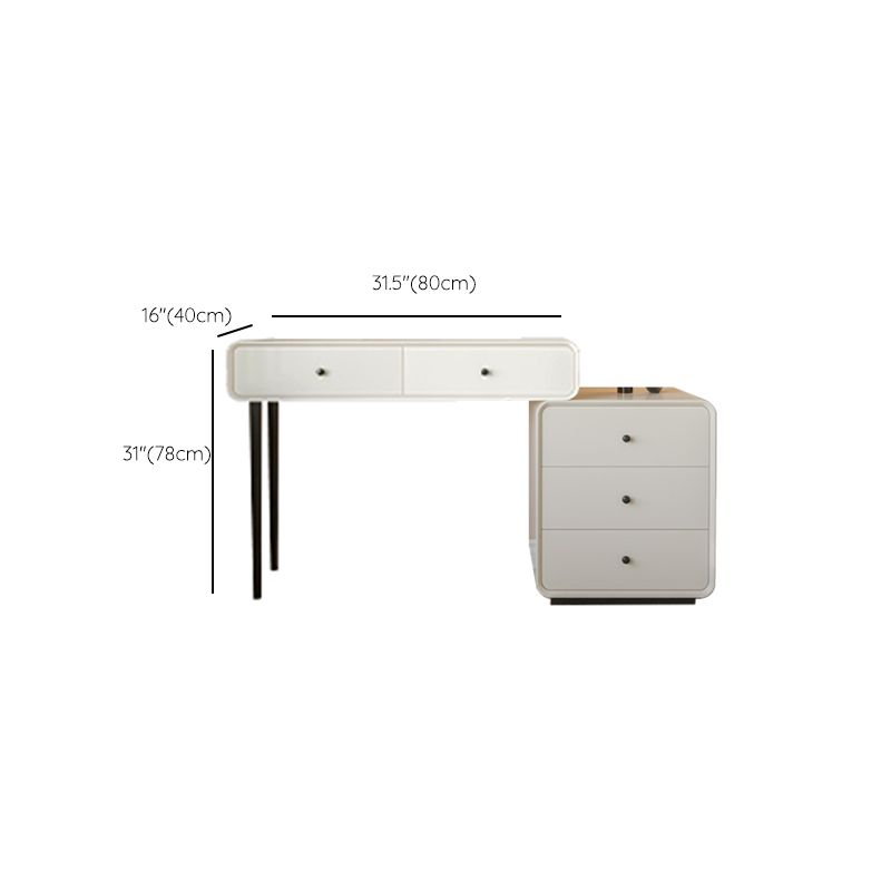 モダンな寝室の虚栄心ドレッシングテーブルホワイトウッドメイクアップバニティデスク