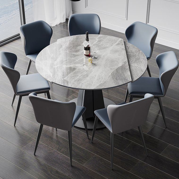 Modern Kitchen Dining Room Set with Sintered Stone Top and Black Base Dining Furniture Clearhalo 'Dining Room Sets' 'Dining Tables & Seating' 'dining_room_set' 'furn' 'furn_dining_room_set' 'Furniture' 'furniture_dining_room_set' 'Kitchen & Dining Furniture' 'kitchen&dining_furn' 'kitchen' 1200x1200_4d976bad-5e52-4b08-8ecb-1f585b17bc3f