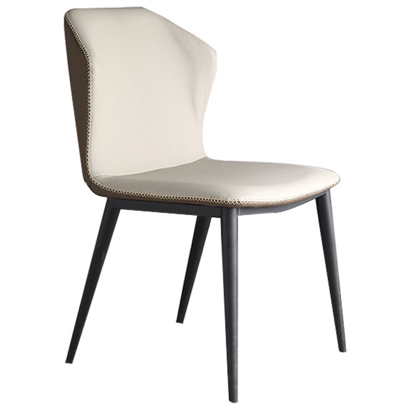 モダンレザーホームサイドチェアマットフィニッシュウィングバックダイニングチェア