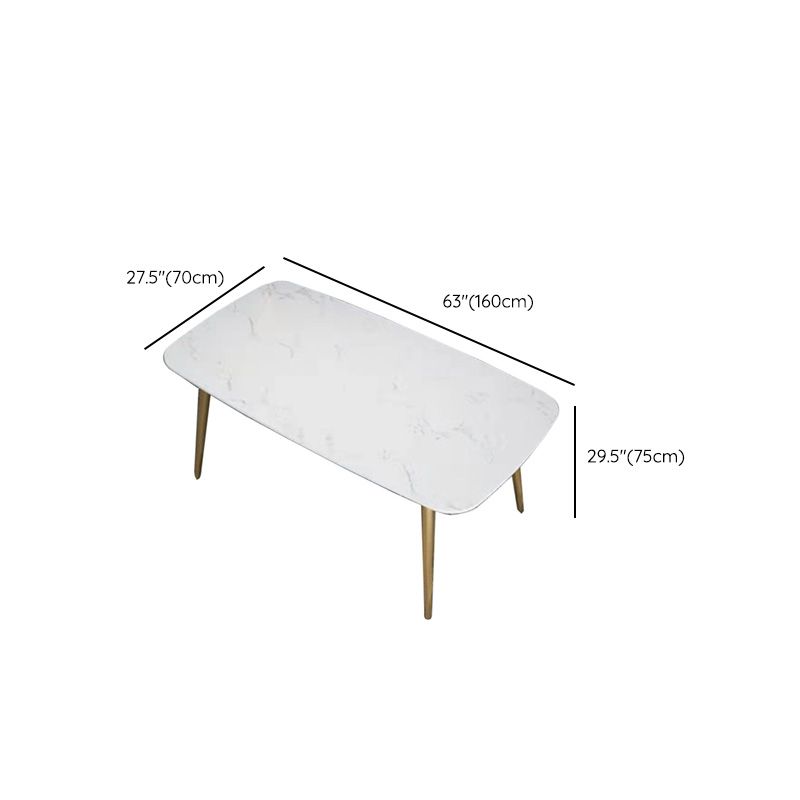 Traditional Luxury Rectangle Dining Table White Faux Marble Top Table for Home Clearhalo 'Dining Tables & Seating' 'Dining Tables' 'dining_table' 'furn' 'furn_dining_table' 'Furniture' 'Kitchen & Dining Furniture' 1200x1200_4d988d81-b299-4d99-9d5f-2105659746a3