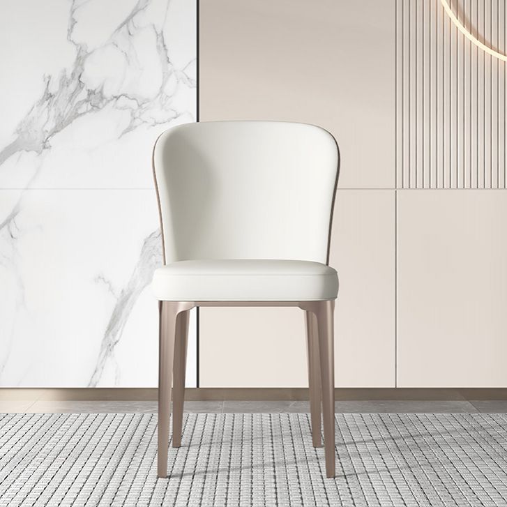 Glam Leather Dining Armless Chair Metal Dining Parsons Chair for Home Use Clearhalo ' kitchen&dining_furn' 'Dining Chairs' 'Dining Tables & Seating' 'dining_chair' 'furn' 'furn_dining_chair' 'Furniture' 'furniture_dining_chair' 'Kitchen & Dining Furniture' 'kitchen' 1200x1200_4d98a70a-a4a7-4abe-99d0-3bec05d7bdcb