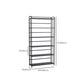 Contemporary Metal Bookshelf Black Etagere Shelf Bookcase for Study Room