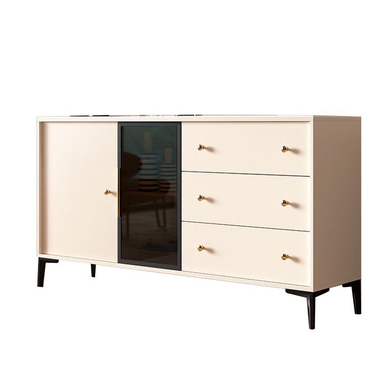 Tavolo a buffet in pietra glam a scaffalatura regolabile credenza a buffet con cassetti e armadi