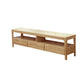 Meuble TV moderne en bois, Console de rangement ouverte, support multimédia TV avec tiroirs pour salon