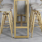 Stone Top Bar Dining Table Traditional Luxury Bar Table with Gold Base