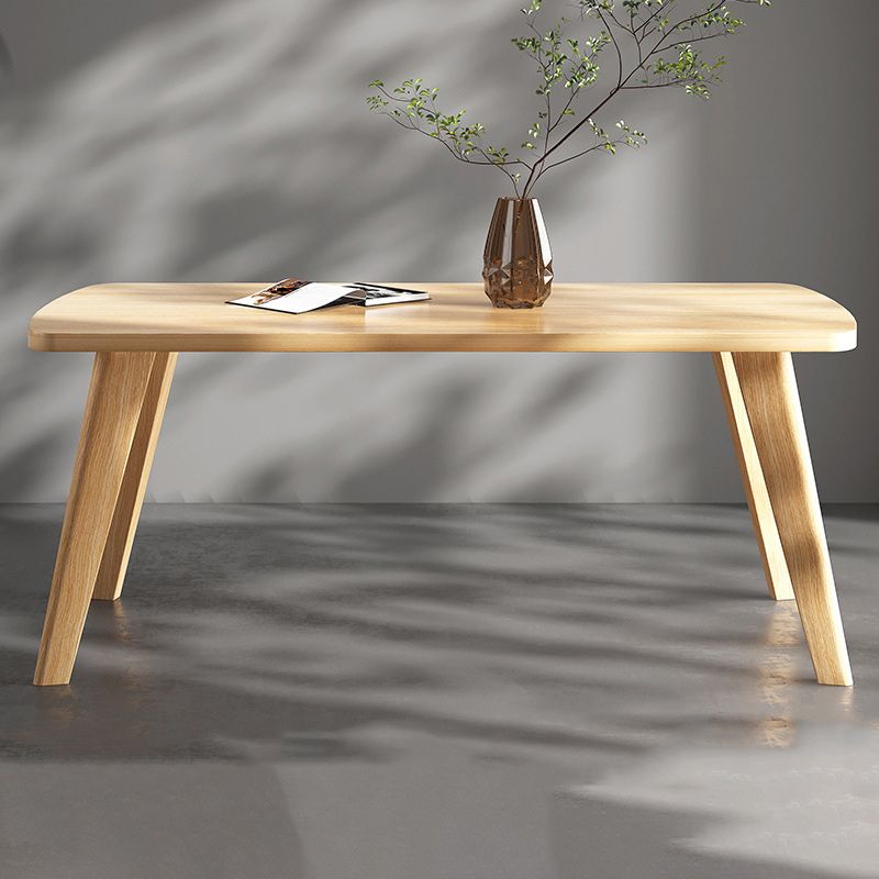 Wooden Rectangle Contemporary Coffee Table 4 Legs Single Coffee Table