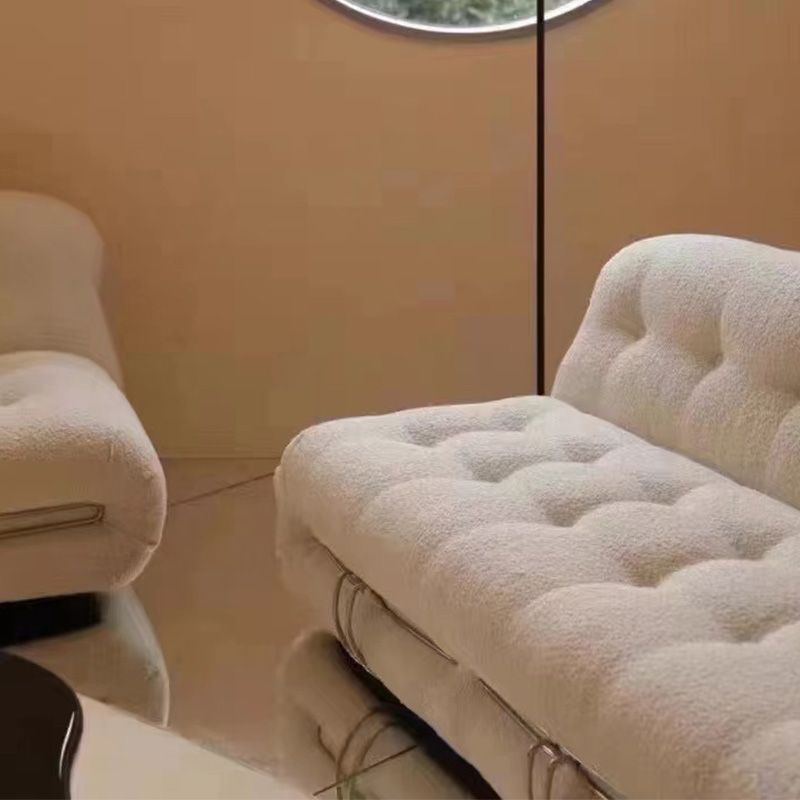 Casual armloze kussens stoelen standaard bank in wit voor bonusruimte