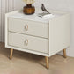 Stone Accent Table Nightstand Modern Nightstand with 2 Drawers