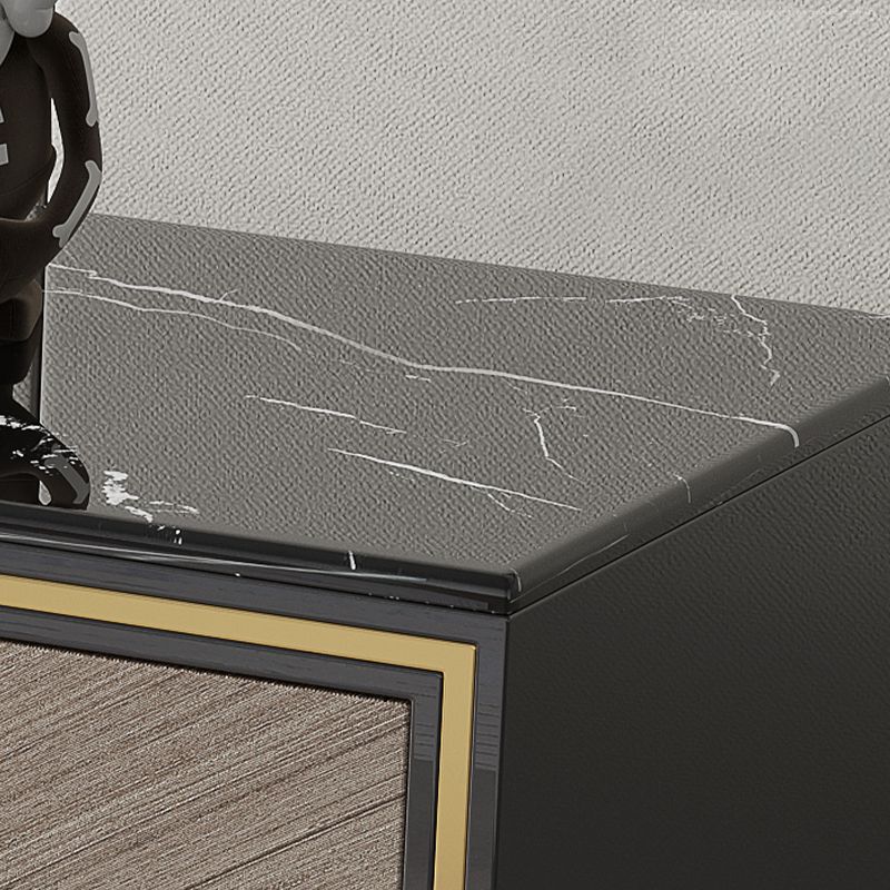 Credenza di sideboard nera glam di credenza a 4 cassetti con 2 porte per soggiorno