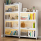 White Metal Closed Back Bookshelf Standard Contemporary Bookcase