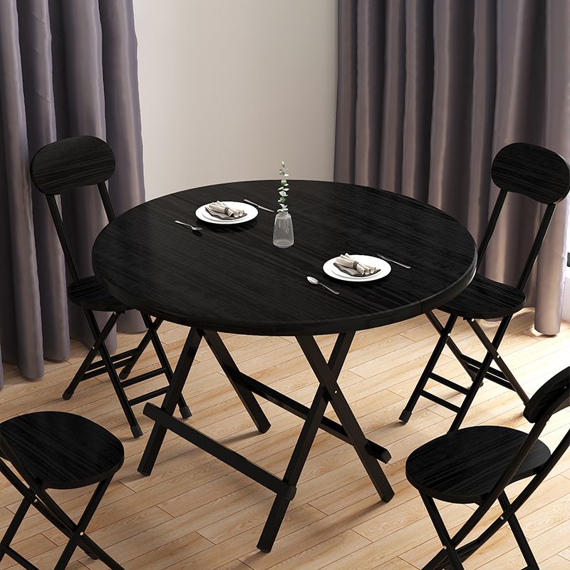 Contemporary Solid Wood Top Dining Room Set with Round Foldable Table Dinette Set Clearhalo 'Dining Room Sets' 'Dining Tables & Seating' 'dining_room_set' 'furn' 'furn_dining_room_set' 'Furniture' 'furniture_dining_room_set' 'Kitchen & Dining Furniture' 'kitchen&dining_furn' 'kitchen' 1200x1200_4da2163a-be13-4ed0-853b-e10295f110c8
