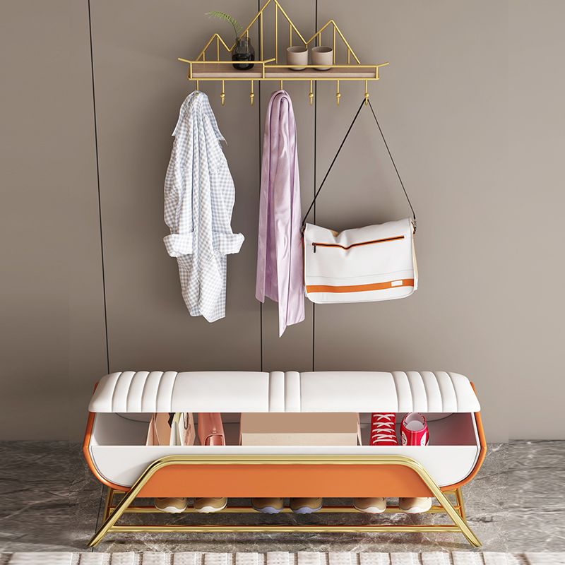 Glam Faux Leather Bench Flip Top Solid Color Bench for Living Room Clearhalo 'Benches' 'Chairs & Seating' 'furn' 'furn_benches' 'Furniture' 'Living Room Furniture' 1200x1200_4da29717-6196-4e94-8707-6657f2f9368b