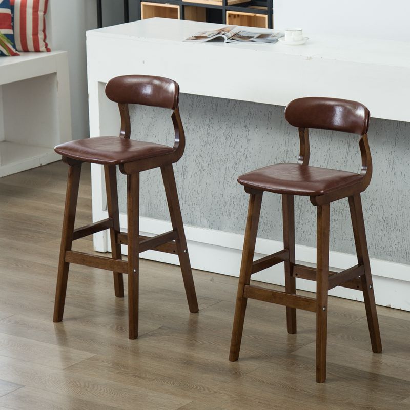 Scandinavia Style Bar-stool Wooden Legs Leather Seat for Kitchen Bar Clearhalo 'Bar Furniture' 'Bar Stools' 'bar_stools' 'furn' 'furn_bar_stools' 'furniture_bar_stools' 'Kitchen & Dining Furniture' 'kitchen&dining_furn' 'kitchen' 'kitchen_furn' Furniture' 1200x1200_4da2eacf-b0e4-496f-8e79-4c102f2a1829