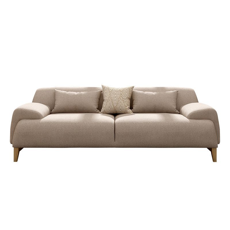 with Storage Linen Living Room Recessed Arm Beige Contemporary Settee Clearhalo 'furn' 'furn_sofas' 'Furniture' 'furniture_sofas' 'kitchen' 'kitchen_sofas' 'Living Room Furniture' 'Sofa' 'sofas' 1200x1200_4da3350f-968d-4fa0-b9ce-1ea1dfa1f704