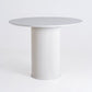 Mesa de comedor superior redonda mesa contemporánea con base de pedestal en blanco