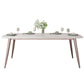 Glam Style Furniture Stone Rectangle Dining Room Table in White Clearhalo 'Dining Tables & Seating' 'Dining Tables' 'dining_table' 'furn' 'furn_dining_table' 'Furniture' 'Kitchen & Dining Furniture' 1200x1200_4da78b2d-e6a5-451c-aa70-12349f50e366