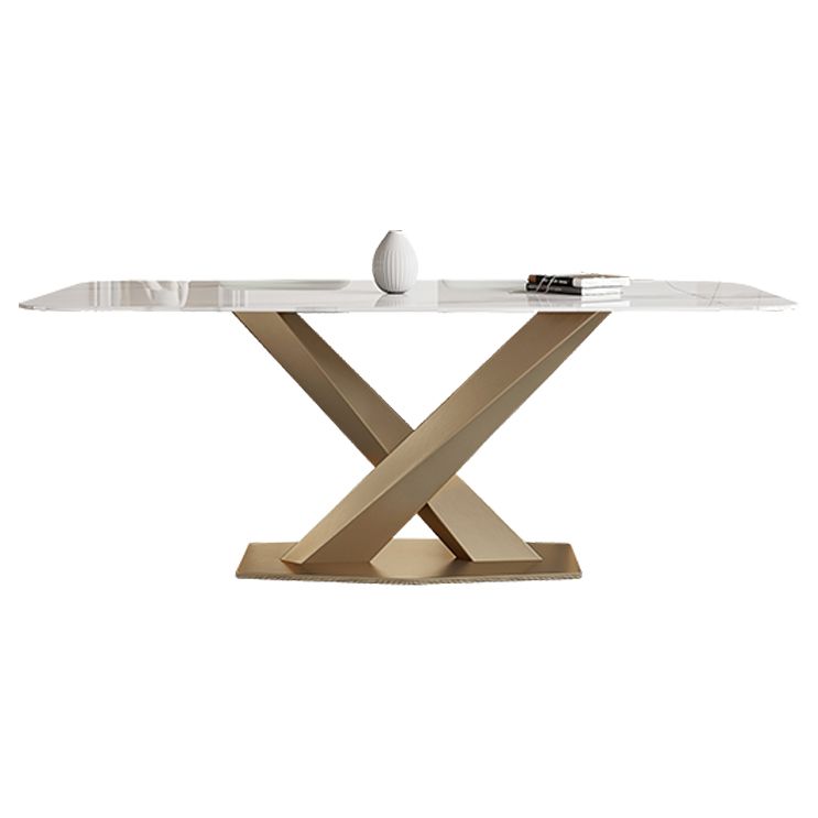 Traditional Luxury Sintered Stone Top Dining Table Rectangle Table in White with Gold Pedestal Clearhalo ' dining_table' 'Dining Tables & Seating' 'Dining Tables' 'furn' 'furn_dining_table' 'Furniture' 'furniture_dining_table' 'Kitchen & Dining Furniture' 'kitchen&dining_furn' 'kitchen' 'kitchen_dining_table' 1200x1200_4da9d10b-7482-4268-a189-626ec207f282