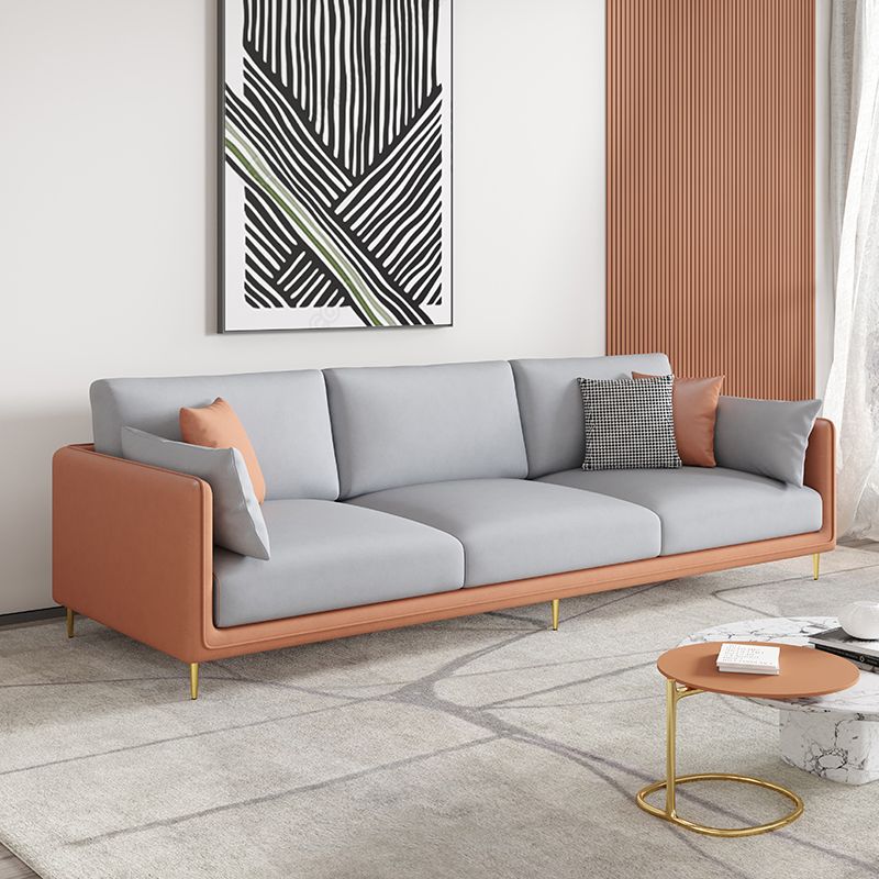 3-seater Contemporary 33.86"H Faux Leather Anti-water Square Arm Sofa Clearhalo 'furn' 'furn_sofas' 'Furniture' 'furniture_sofas' 'kitchen' 'kitchen_sofas' 'Living Room Furniture' 'Sofa' 'sofas' 1200x1200_4daa3709-0408-4762-ab02-c0607aa9003a