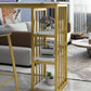 Modern Style Bistro Bar Table Rectangle Wine Rack Bar Table for Living Room