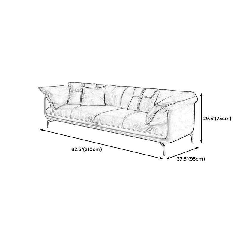 Modern Style Square Armrest Sponge Seat Padding Black Sofa with Pillow Back Clearhalo 'furn' 'furn_sofas' 'Furniture' 'furniture_sofas' 'kitchen' 'kitchen_sofas' 'Living Room Furniture' 'Sofa' 'sofas' 1200x1200_4daafd10-4814-41fc-bfb8-a0a5dae29aaa