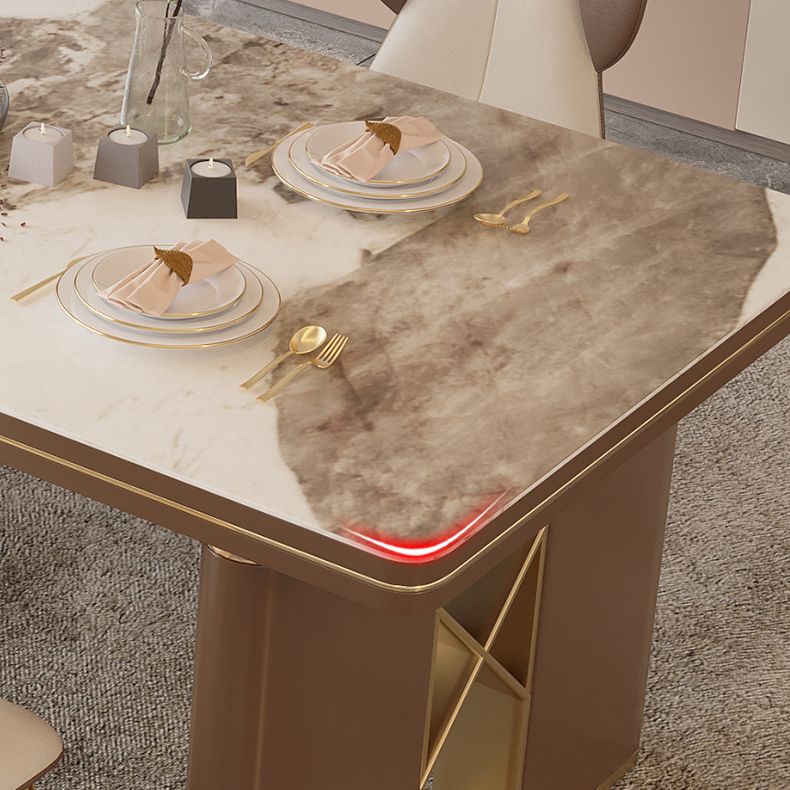 Stone Top Dinette Table with Storage Modern Kitchen Dining Table Clearhalo 'Dining Tables & Seating' 'Dining Tables' 'dining_table' 'furn' 'furn_dining_table' 'Furniture' 'Kitchen & Dining Furniture' 1200x1200_4dac95b4-619e-44d5-9af4-9b5b3b2d0f3d