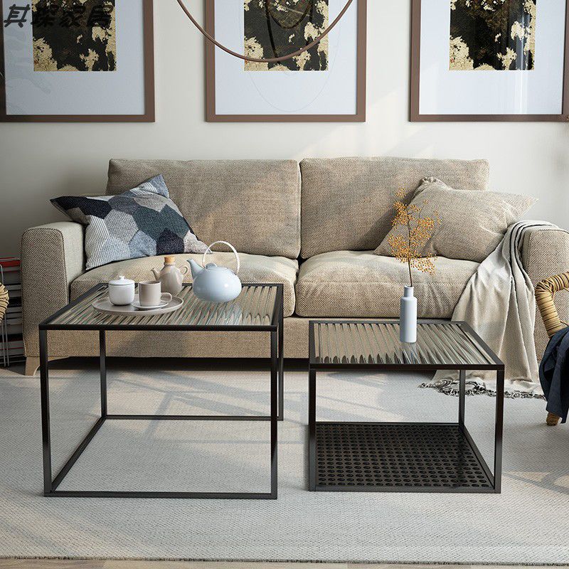 Modern Style Black/off-white/gold Metal Base Square Side Table Clearhalo 'Coffee & Accent Tables' 'End & Side Tables' 'end_side_table' 'end_side_tables' 'furn' 'furn_end_side_tables' 'Furniture' 'furniture_end_side_table' 'Living Room Furniture' 1200x1200_4dae5e23-5a9c-4c7a-81ed-3bc1a68bda94