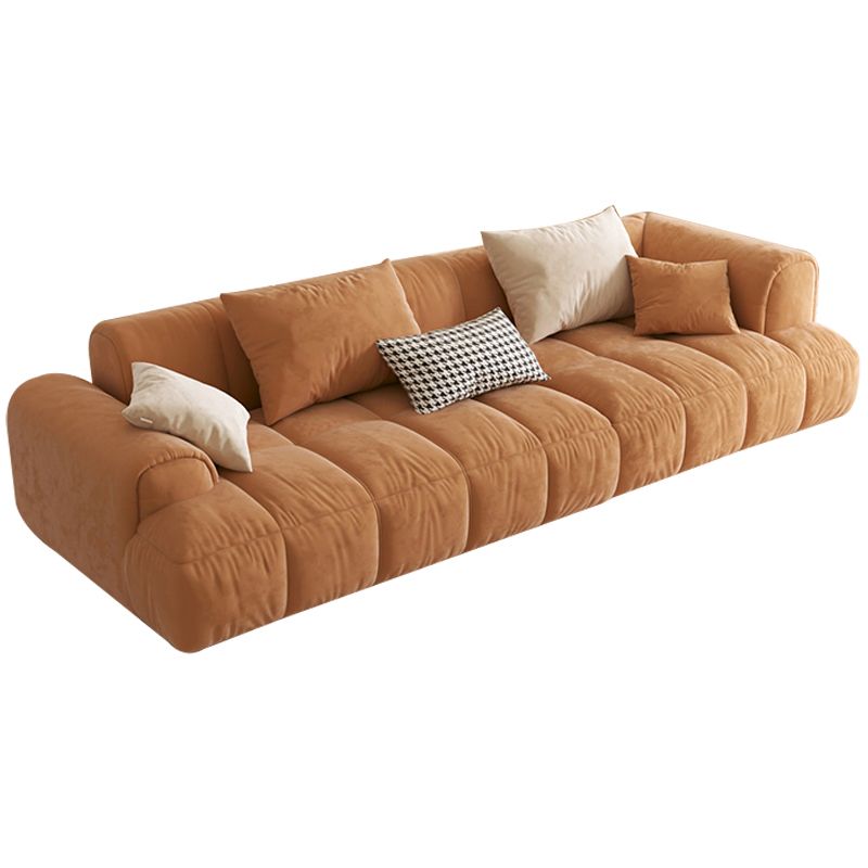 Velvet Round Arm Sectionals 24.8"High Tight Back Sofa with 4 Pillows Clearhalo 'furn' 'furn_sectionals' 'Furniture' 'Living Room Furniture' 'Sectionals' 1200x1200_4db0bebb-f244-4f79-84c4-0502df6366e0