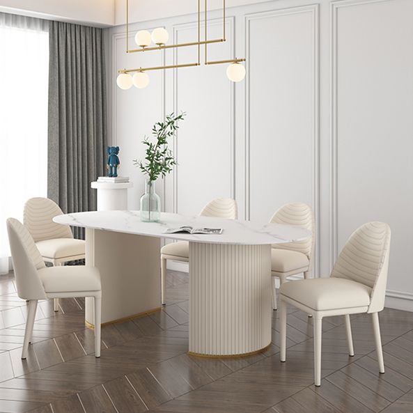 Metal Traditional Luxury Oval Table Sintered Stone Indoor Table for Dining Room Clearhalo ' dining_table' 'Dining Tables & Seating' 'Dining Tables' 'Furniture' 'furniture_dining_table' 'Kitchen & Dining Furniture' 'kitchen&dining_furn' 'kitchen' 'kitchen_dining_table' 1200x1200_4db1c7b1-624d-4e07-bd02-a4458d5081e8