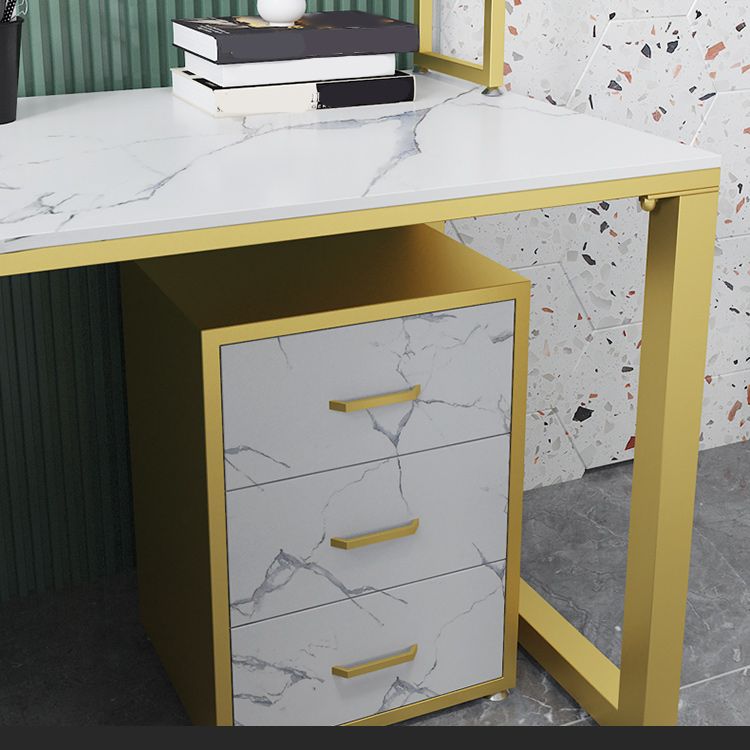 Glam Style Office Desk L-Shape Office and Study Room Writing Desk Clearhalo 'Furniture' 'furniture_office_desk' 'Office Desks' 'Office Furniture' 'office_desk' 1200x1200_4db40214-2bd5-44f9-af34-8eb5291b97c7