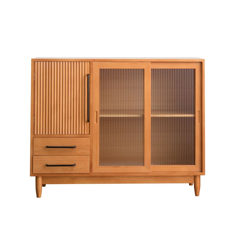 Pine Solid Wood Sideboard Contemporary Sliding Door Dining Server Clearhalo 'buffet_sideboard' 'Buffets & Sideboards' 'furn' 'furn_buffet_sideboard' 'Furniture' 'Kitchen & Dining Furniture' 1200x1200_4db5580f-0026-4a05-a884-667fa6bea30d