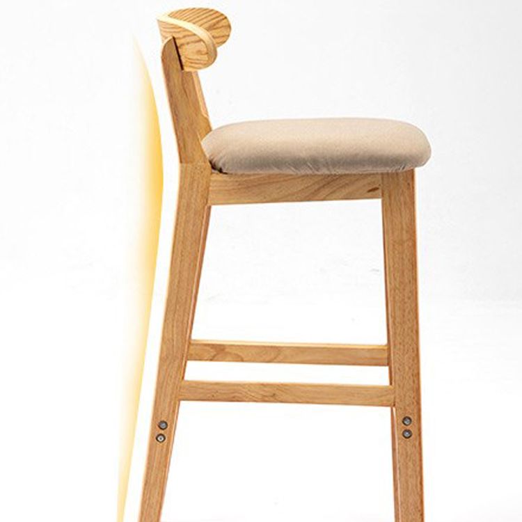 Scandinavian Milk Tea Shop Upholstered Stool Matte Finish Rubberwood Footrest Barstool Clearhalo 'Bar Furniture' 'Bar Stools' 'bar_stools' 'furn' 'furn_bar_stools' 'Furniture' 'furniture_bar_stools' 'Kitchen & Dining Furniture' 1200x1200_4db6ea32-ba46-4b60-b60c-58807eb42734