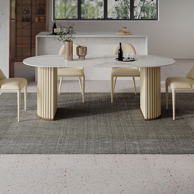 Minimalist White Standard Dining Table Oval Sintered Stone Dining Table for Kitchen Clearhalo ' dining_table' 'Dining Tables & Seating' 'Dining Tables' 'furn' 'furn_dining_table' 'Furniture' 'furniture_dining_table' 'Kitchen & Dining Furniture' 'kitchen&dining_furn' 'kitchen' 'kitchen_dining_table' 1200x1200_4db84b30-f349-4116-acee-2398a63cb429