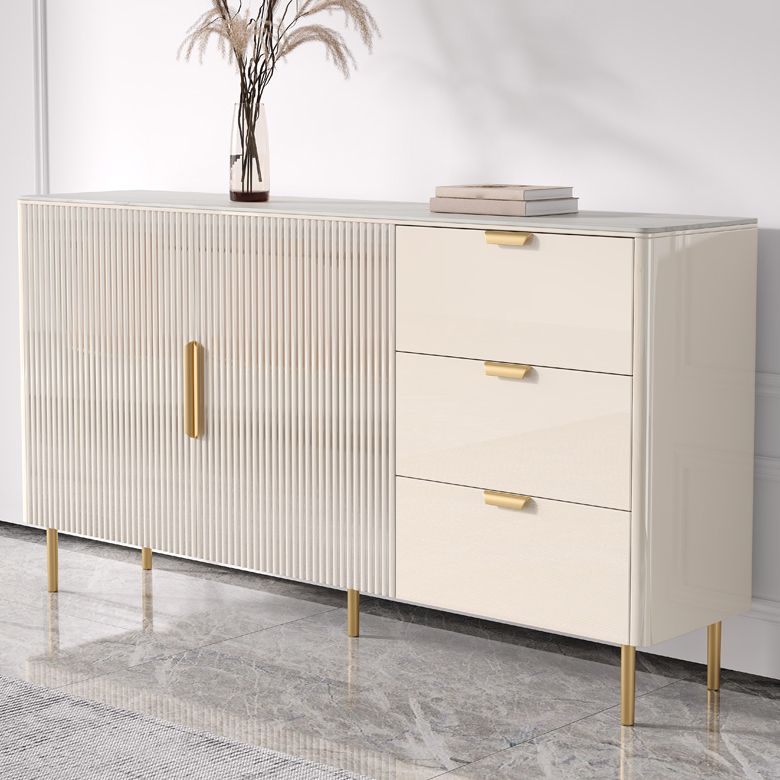 3-Drawer Engineered Wood Sideboard Glam Credenza with Stone Countertop for Living Room Clearhalo 'buffet_sideboard' 'Buffets & Sideboards' 'furn' 'furn_buffet_sideboard' 'Furniture' 'furniture_buffet_sideboard' 'Kitchen & Dining Furniture' 1200x1200_4db92a8a-9148-45ee-b8be-35c541b98c36