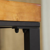 Bureau brun industriel bureau d'écriture en bois massif avec des jambes en métal