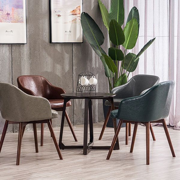 Contemporary Beech Solid Back Arm Chair Matte Finish Upholstered Dining Chair Clearhalo ' kitchen&dining_furn' 'Dining Chairs' 'Dining Tables & Seating' 'dining_chair' 'Furniture' 'furniture_dining_chair' 'Kitchen & Dining Furniture' 'kitchen' 1200x1200_4db99e00-662d-4c9e-8ae0-2435e2e5853e