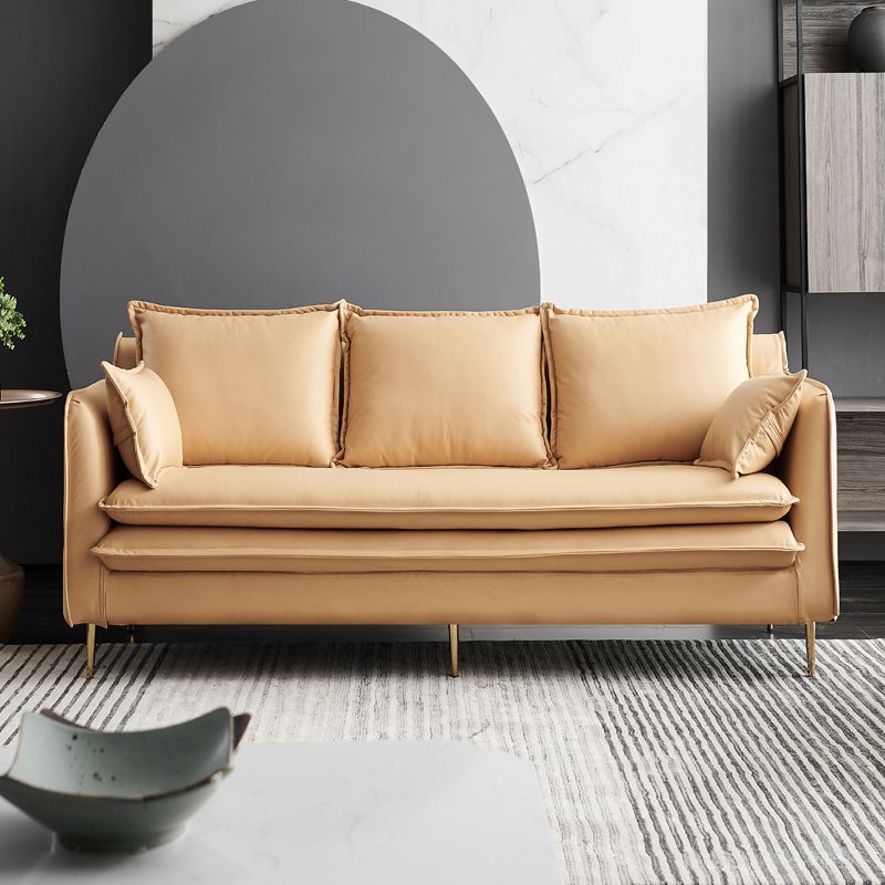 Canapé de bras carré contemporain canapé lavable avec oreillers de boîtier pour le salon